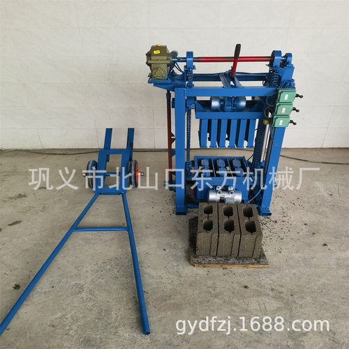 非洲坦桑尼亚热销220V固定式水泥砖机400*120*200 半自动空心砖机