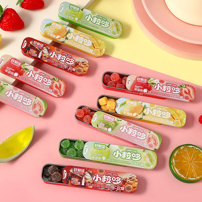 维c芭乐番石榴果汁水果味软糖可乐网红儿童解馋小零食糖果铁罐装