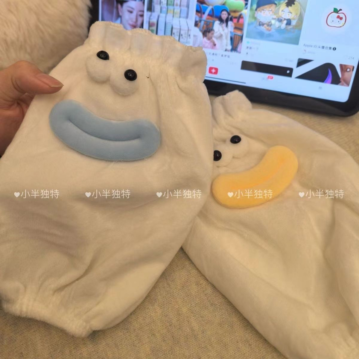 ins可爱大嘴袖套女上班防脏秋冬季套袖学生护袖成人工作长款袖头