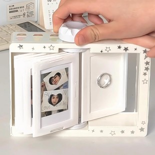 3D打印拍立得旋转相册翻页相框摆台照片小卡收纳创意生日礼物摆件