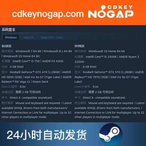 steam国区正版 国区标准版本 CDK激活码 补差专用 拍前联系H