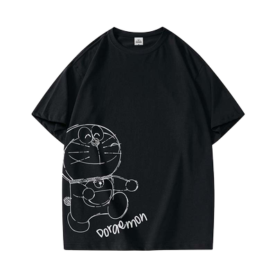 哆啦A梦夏季青少年纯棉短袖t恤男