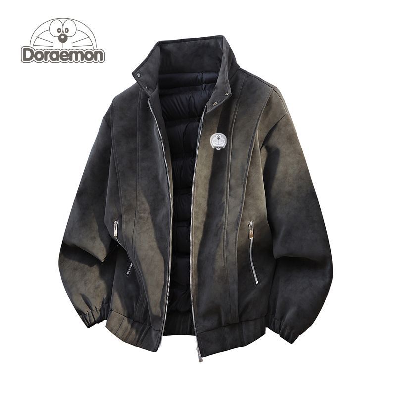 哆啦A梦美式立领90羽绒服男士2025新款冬季