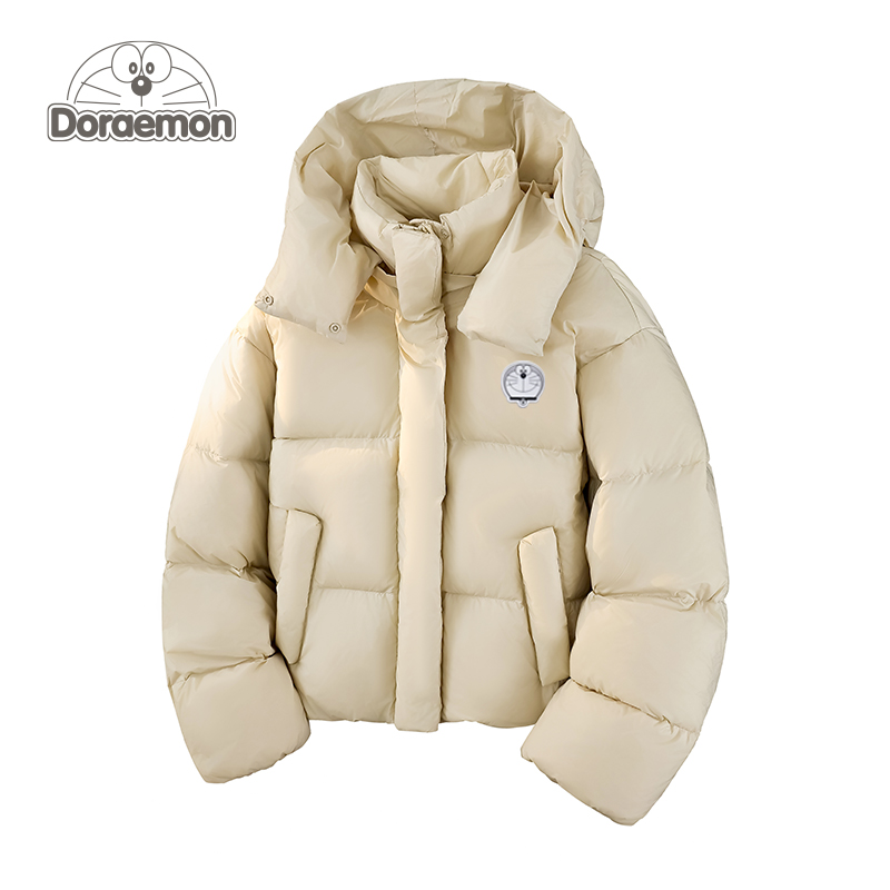 哆啦A梦90白鸭绒羽绒服男女冬季新款宽松休闲百搭情侣加厚外套潮