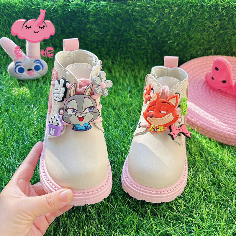 儿童卡通马丁靴女款2025新款秋冬女宝宝时尚皮靴女孩单靴秋款超火