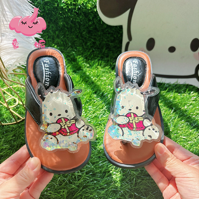 女童平底人字拖爆款夹趾卡通小狗2026新款夏季凉拖室内家居踩屎感