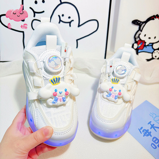 四轮旋钮暴走鞋可走路女童小学生儿童春夏季双轮溜冰鞋运动轮滑鞋