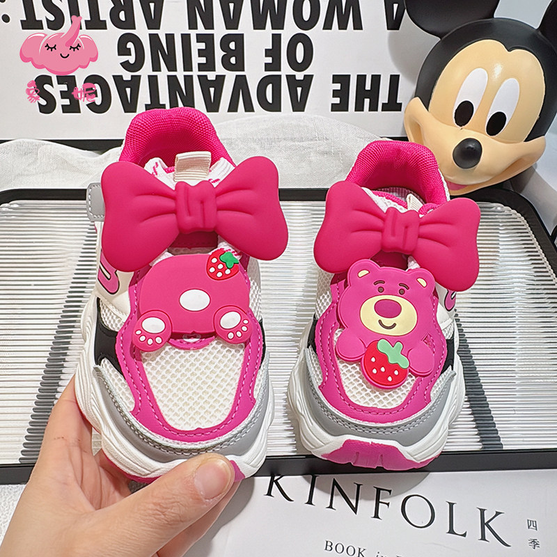 女童春天夏天运动鞋子2025新款儿童春季开秋网面透气鞋子轻便软底