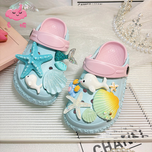 公主风女童夏季软底洞洞鞋轻便