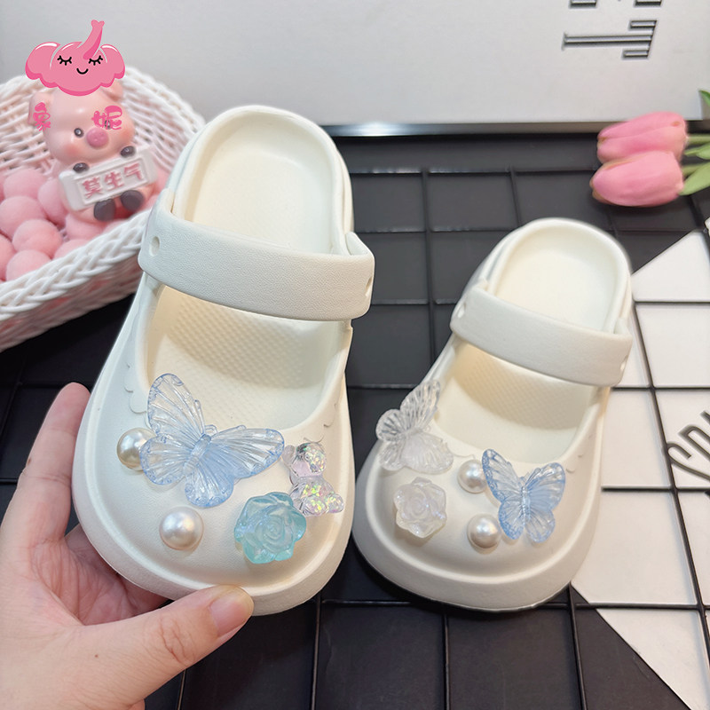 公主风女童夏季包头洞洞鞋柔软