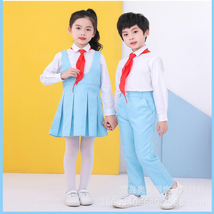 儿童大合唱演出服中大小学生诗歌朗诵表演服校服幼儿园千人献词团