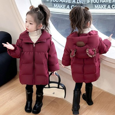 女童羽绒服2025新款小童女孩加厚外套儿童女宝冬季中长款洋气冬装