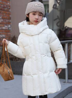 2026新款儿童羽绒服女童中长款中大童韩版收腰洋气泡芙冬季外套潮