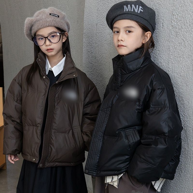 儿童中大童韩版免洗羽绒服2024秋冬新款男女童立领夹克上衣加厚潮