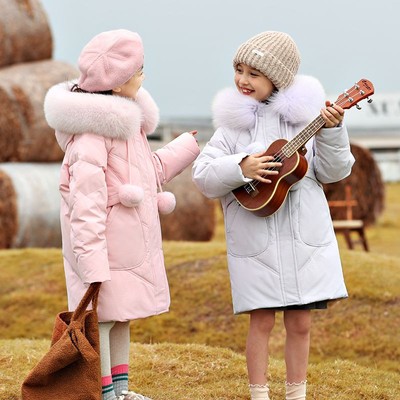 新款女童羽绒服中长款加厚韩版洋气儿童装中大童冬季外套