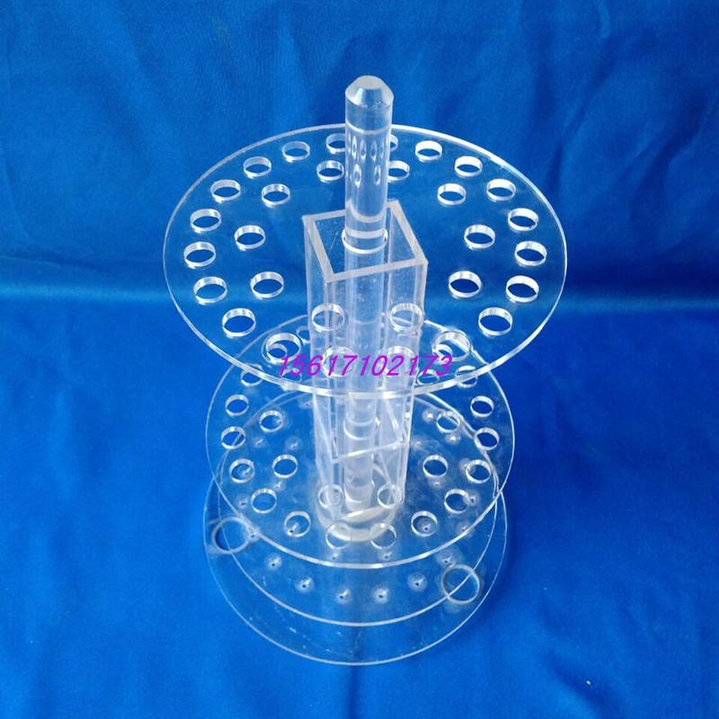 有机玻璃圆盘吸管架 圆盘移液管架 圆形吸管架滴定管架30孔可旋转