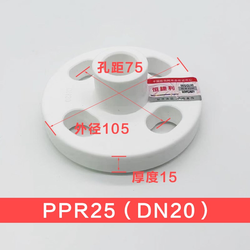PPR一体法兰20 25 30 DN15 DN20 DN25 PP热熔塑料法兰盘法兰片