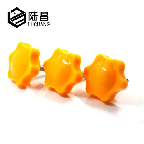 手拧螺丝 六角星型把手螺丝胶头螺丝 黄色梅花螺丝 手拧螺栓M6M8