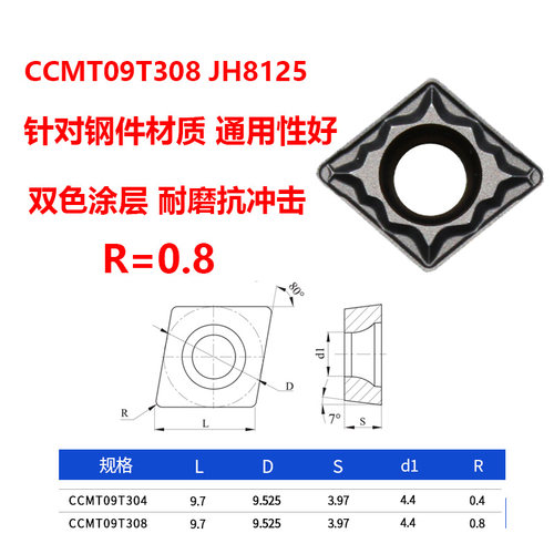 数控车刀片 菱形内镗孔 CCMT09T304-HMP 内孔刀粒 不锈钢钢件专用