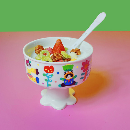 uodycoco有蒂棵棵原创插画冰激凌杯可爱卡通酸奶高脚杯创意餐具