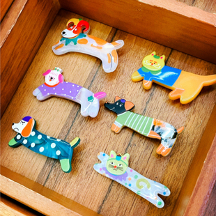 有蒂棵棵可爱卡通小狗猫咪发夹女边夹碎发刘海夹ins发饰头饰礼物