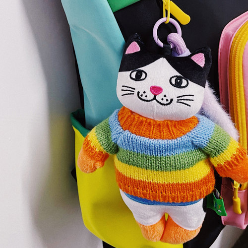 uodycoco有蒂棵棵可爱猫咪挂件原创设计毛绒钥匙扣情侣包包挂饰