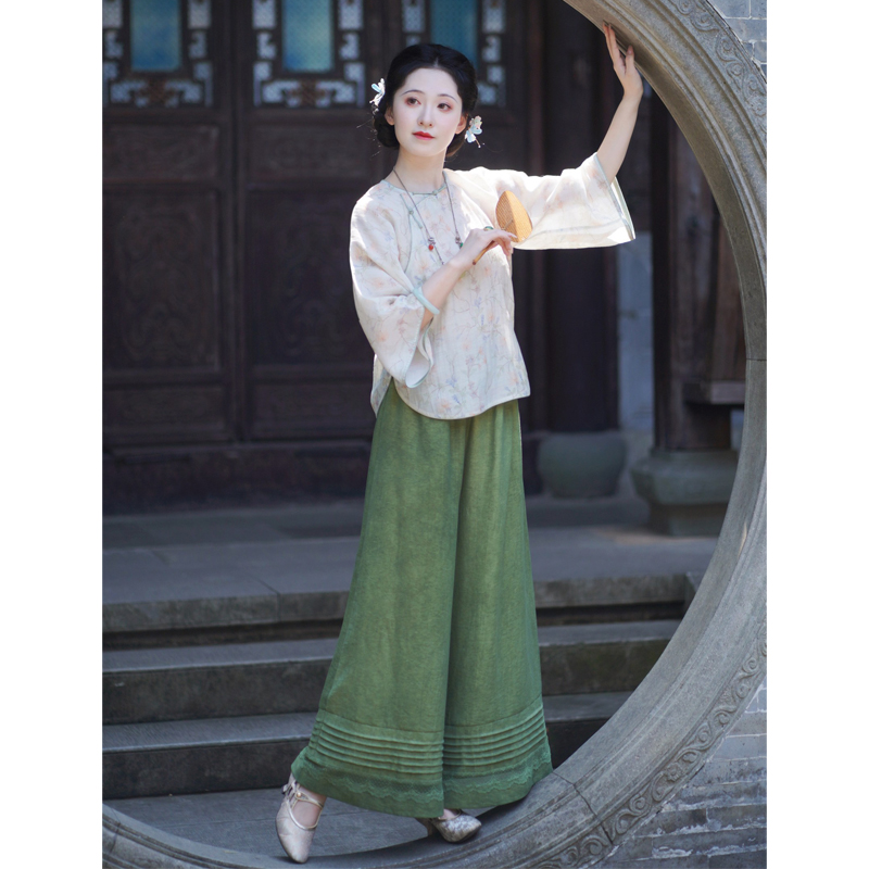 玉树｜新中式高级感超好看棉麻裤子女舒适亚麻小个子长款国风