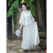 两件套分体连衣裙 套装 空谷幽兰｜复古新中式 国风夏旗袍改良年轻款