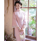 旗袍高端大气上档次连衣裙 倒大袖 莫奈花园｜梦回故里法式 复古长款