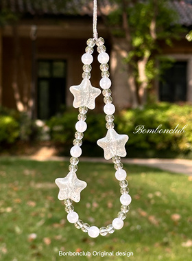 Bubble Star-bonbon原创白色星星可爱手机挂件手机链ccd相机链