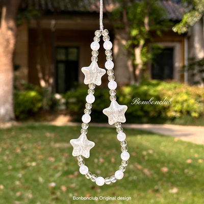 Bubble Star-bonbon原创白色星星可爱手机挂件手机链ccd相机链