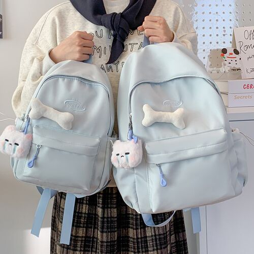 纯色百搭小书包女韩版少女学生