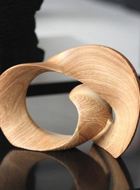 极简新中式摆件木纹抽象艺术扭曲