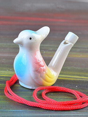 小鸟孔雀带绳陶瓷生肖口哨