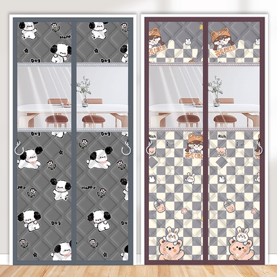 家用保暖棉门帘透视保温冬季防风