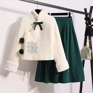 改良汉元 兰尼诗菲大码 汉服古装 200斤胖妹妹显瘦中国风秋冬季 女装