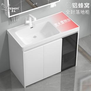 浴室洗漱台池 洗手盆柜组合阳台家用陶瓷一体洗脸台盆卫生间落地式