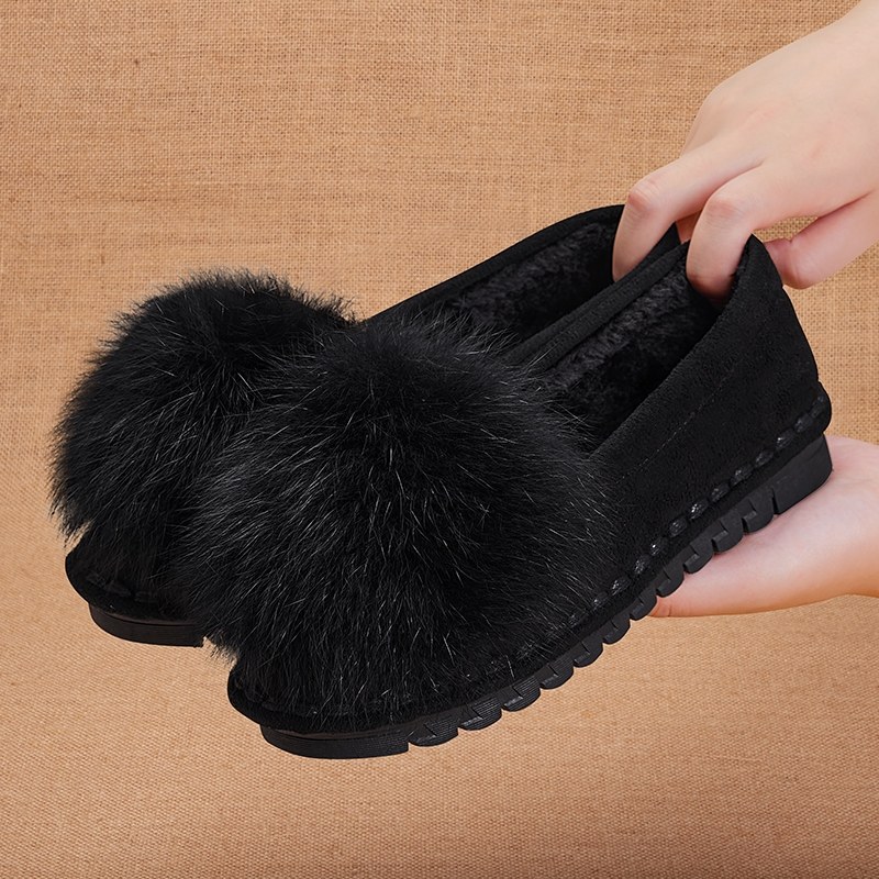 棉鞋女冬季加绒2025新款老北京布鞋爆款中老年毛毛鞋女式豆豆棉鞋,女鞋,棉鞋,淘宝优惠券,粉丝福利购,淘宝优惠卷