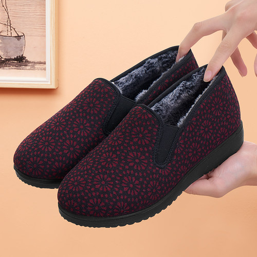 加绒保暖老北京布鞋女软底防滑