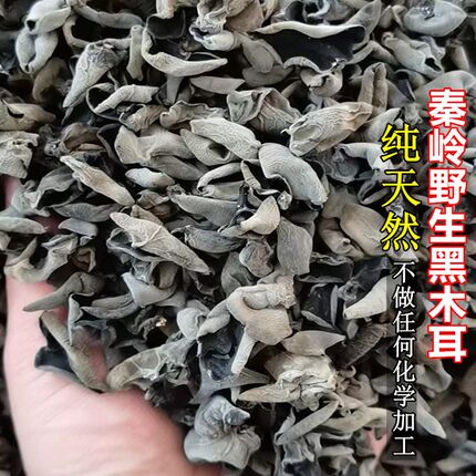正宗陕西柞水秋木耳250g软野生黑木耳椴木耳无根无硫熏非东北木耳