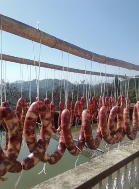 韶关农家腊肠土猪肉鲜肉晒干原味