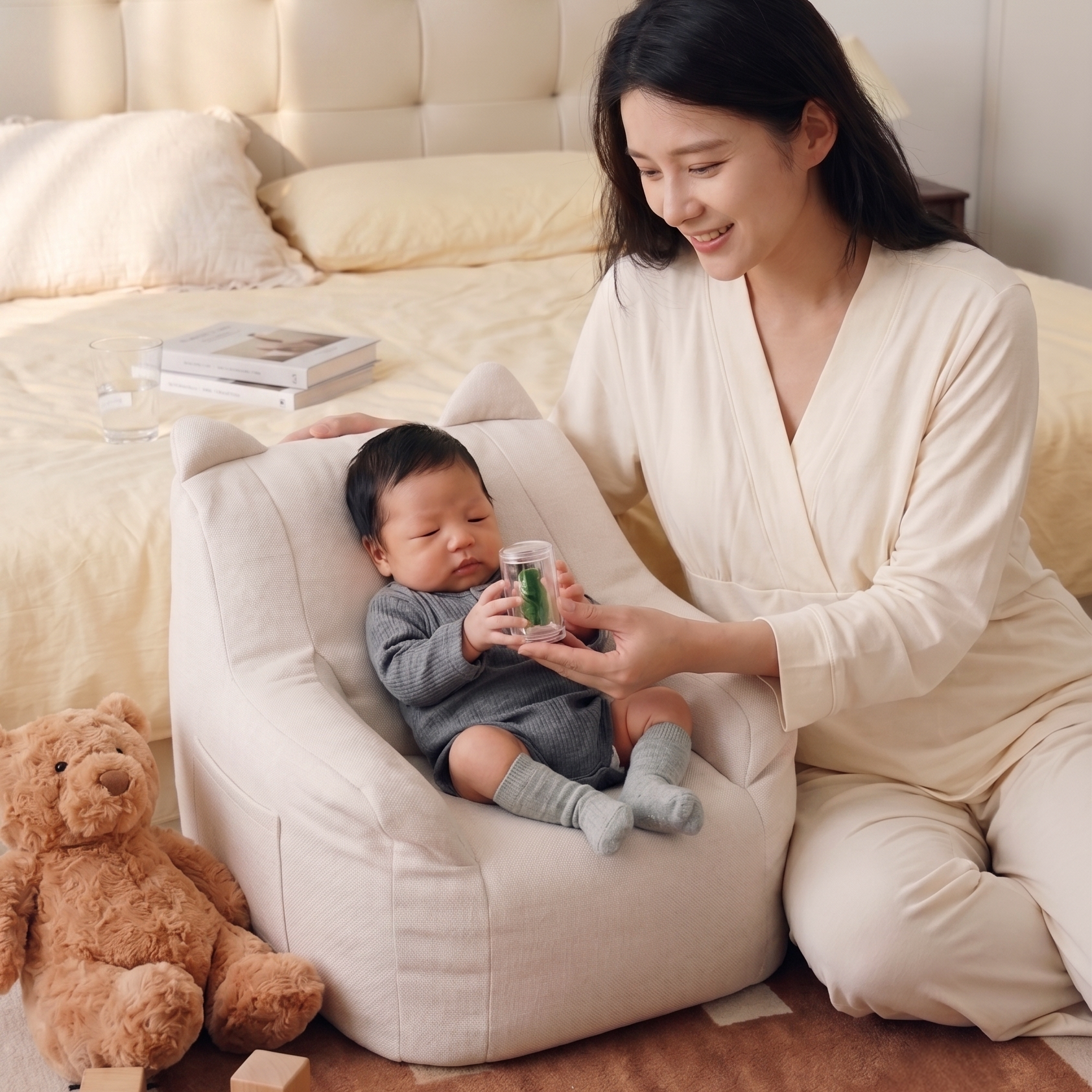 宝宝婴儿喂奶专用儿童懒人小沙发图片