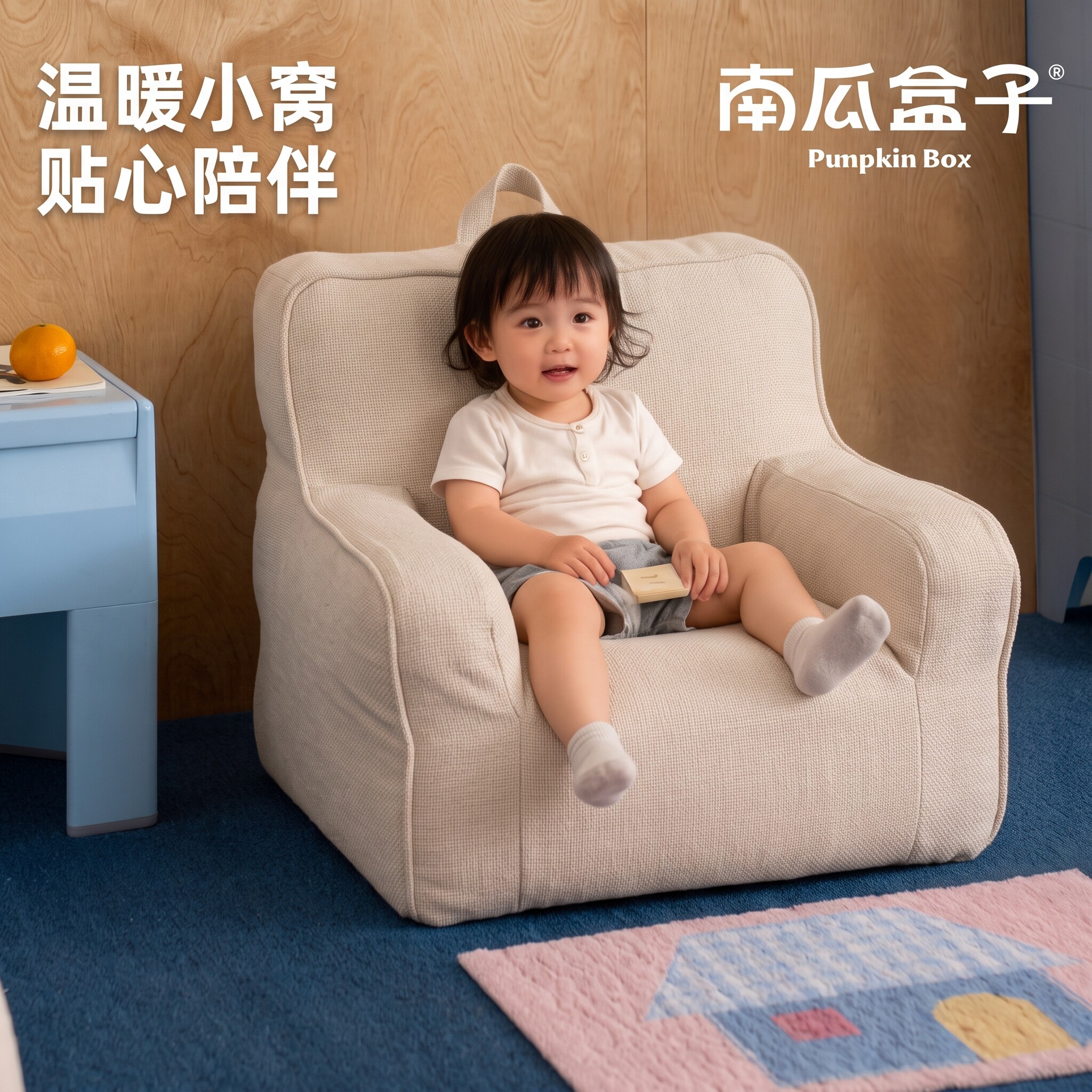 卡通风儿童懒人沙发可躺可睡单人小孩沙发阅读角不伤脊柱休闲座椅