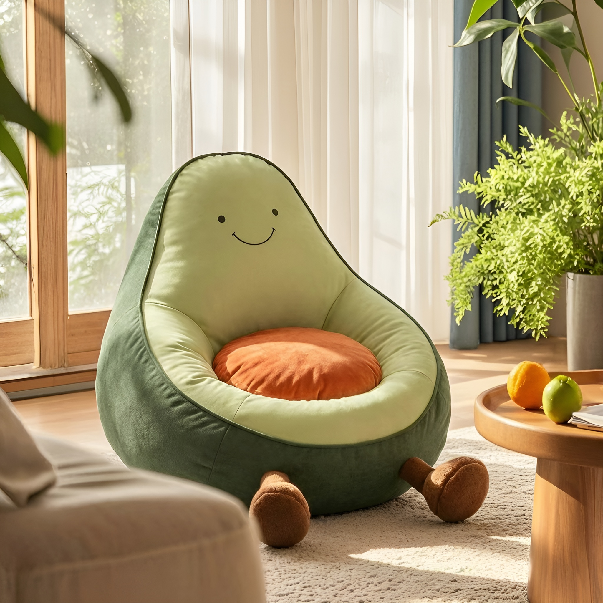 卡通牛油果儿童沙发懒人沙发客厅休闲可爱卧室宝宝阅读单人小沙发