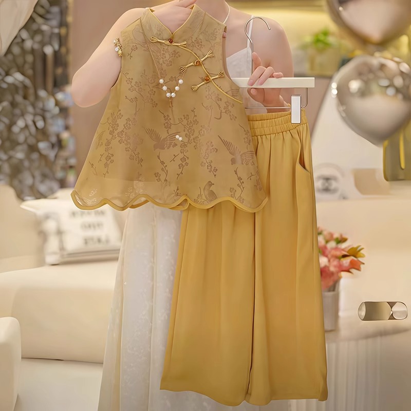 女童夏季汉服套装2025新款儿童国风两件套小女孩新中式夏装
