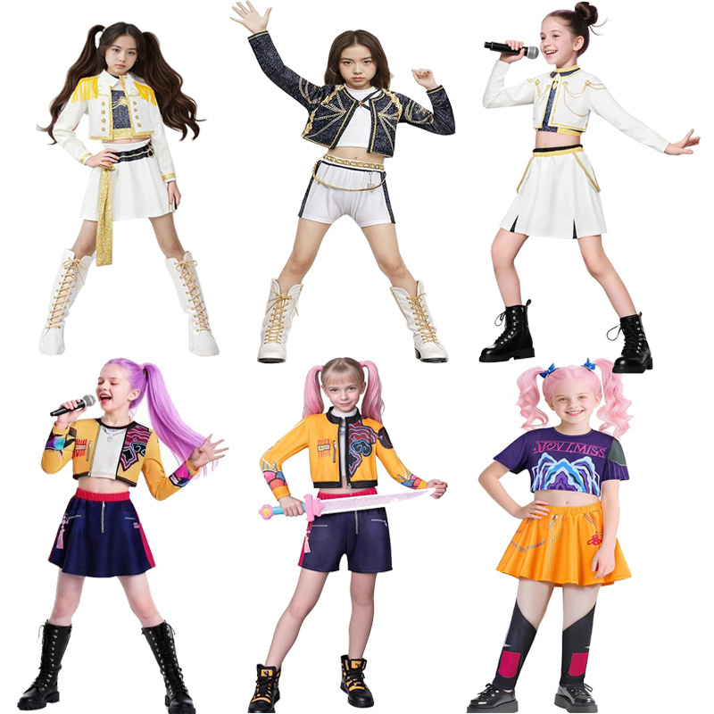 跨境儿童猎魔女团K-POP明星女团鲁米巨星佐依cosplay女童服装韩