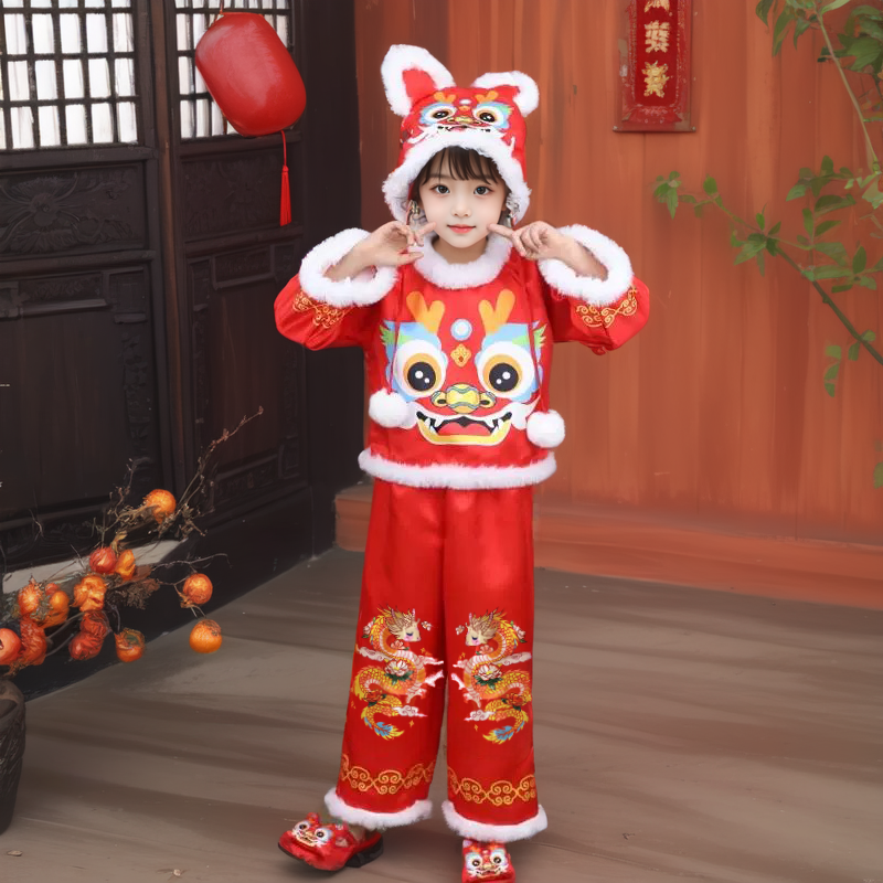 元旦龙年演出服儿童男女龙宝宝幼儿园卡通中国龙喜庆舞蹈表演服装