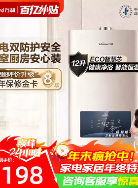 万和平衡式燃气热水器12L13升WE3天然气液化气恒温浴室专用旗舰店