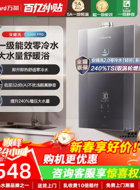 万和零冷水燃气热水器16升天然气静音下置风机水伺服增压LS9DPRO