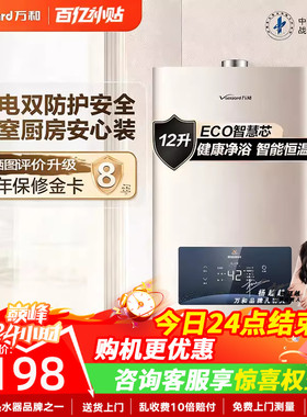 万和平衡式燃气热水器12L13升WE3天然气液化气恒温浴室专用旗舰店